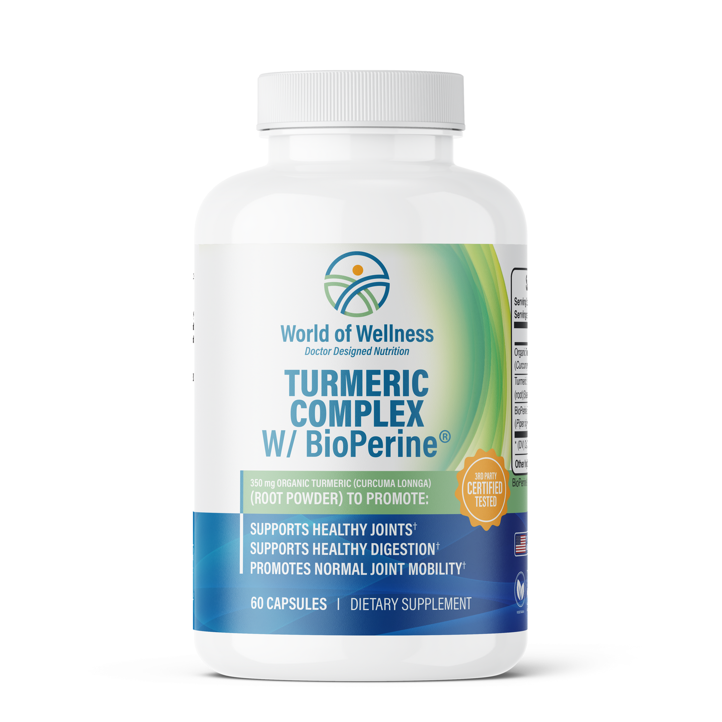 Turmeric w/ Bioperine, 1-3 serv. sz