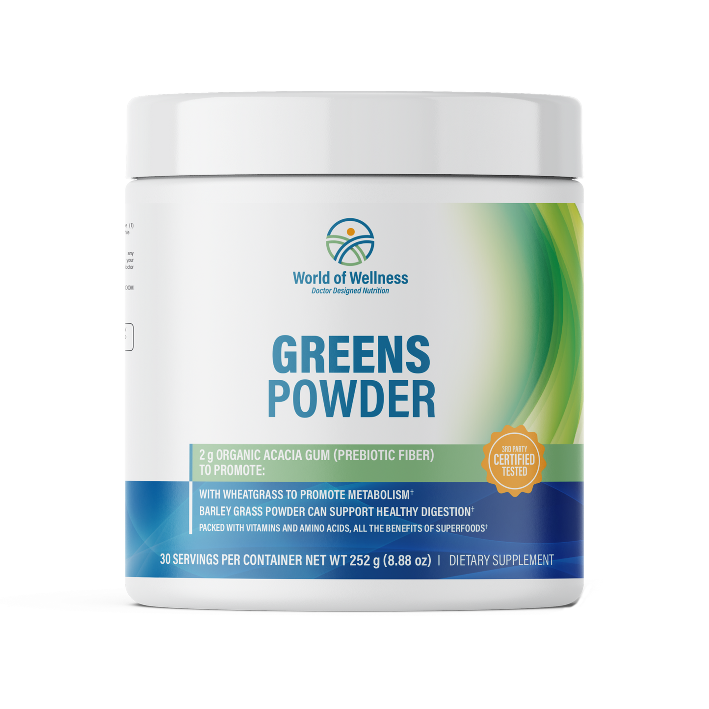 Greens, Fruit Punch Powder, 8.4g serv/30 serv.