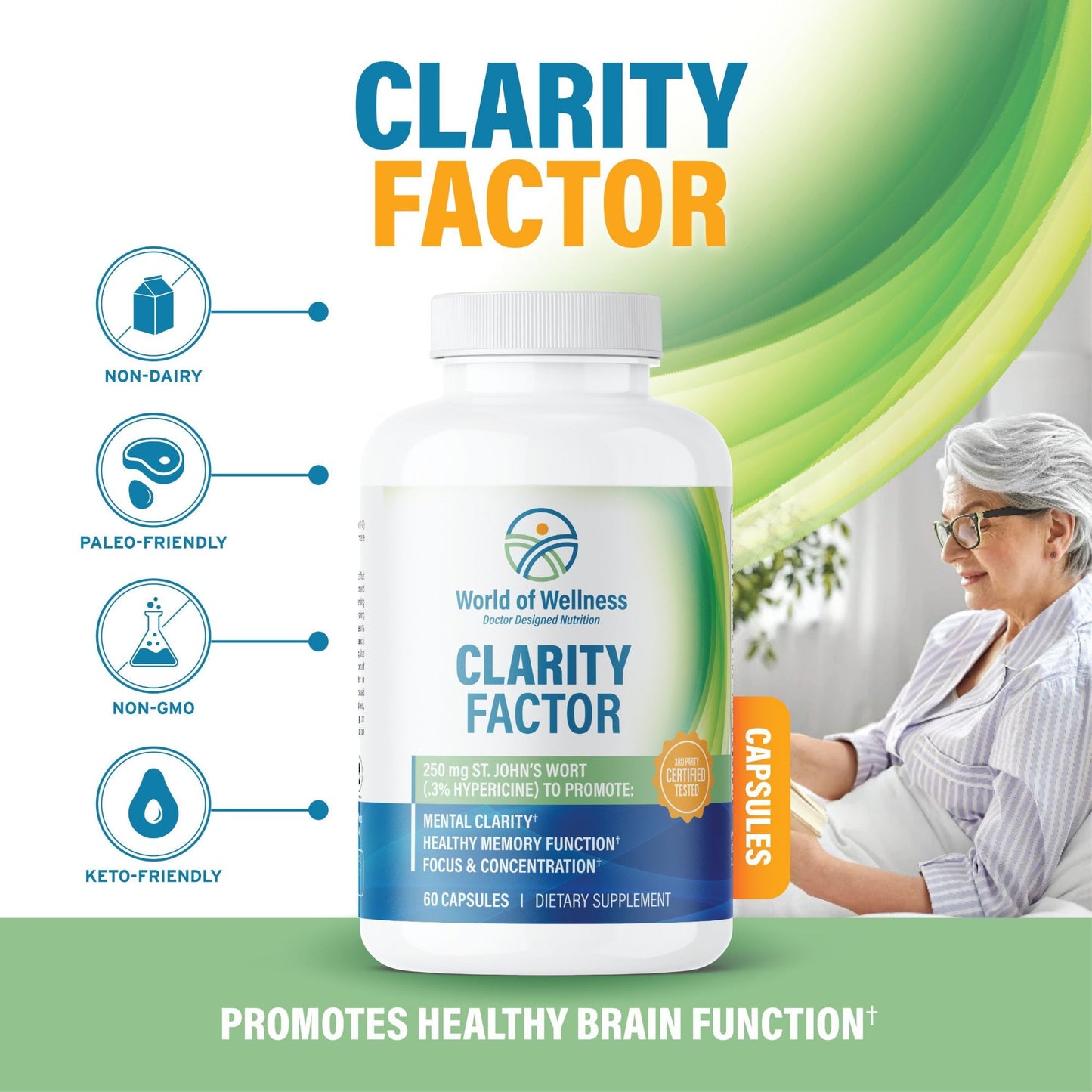 Clarity Factor Brain Support, 1-2 serv. sz